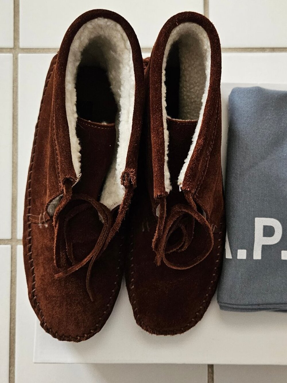 A.P.C. Suede Moccasin Booties
